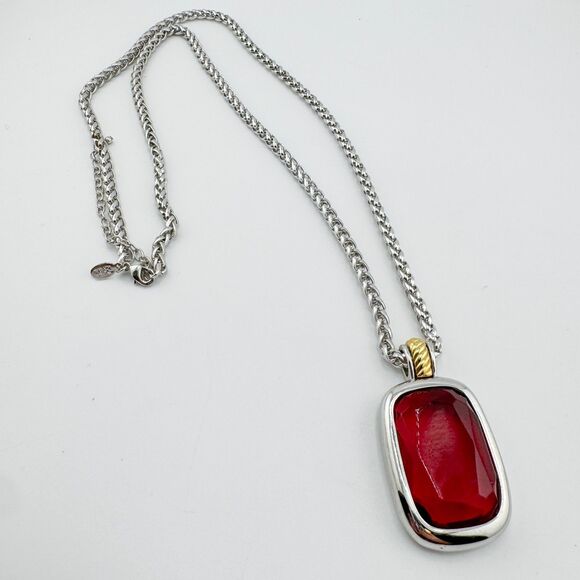 Signed Joan Rivers Interchangeable Glass Gem Necklace 9 Colors Silver Tone Chain - Picture 6 of 14